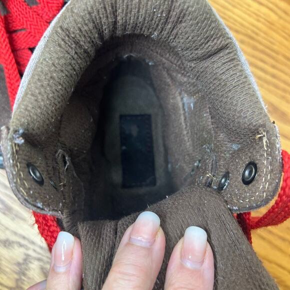 J.Crew Women's Hiking Boots Size 8 Brown Suede Red Laces - Picture 9 of 10